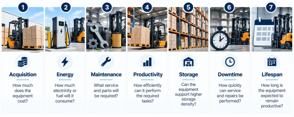Seven factors for evaluating forklift ownership costs