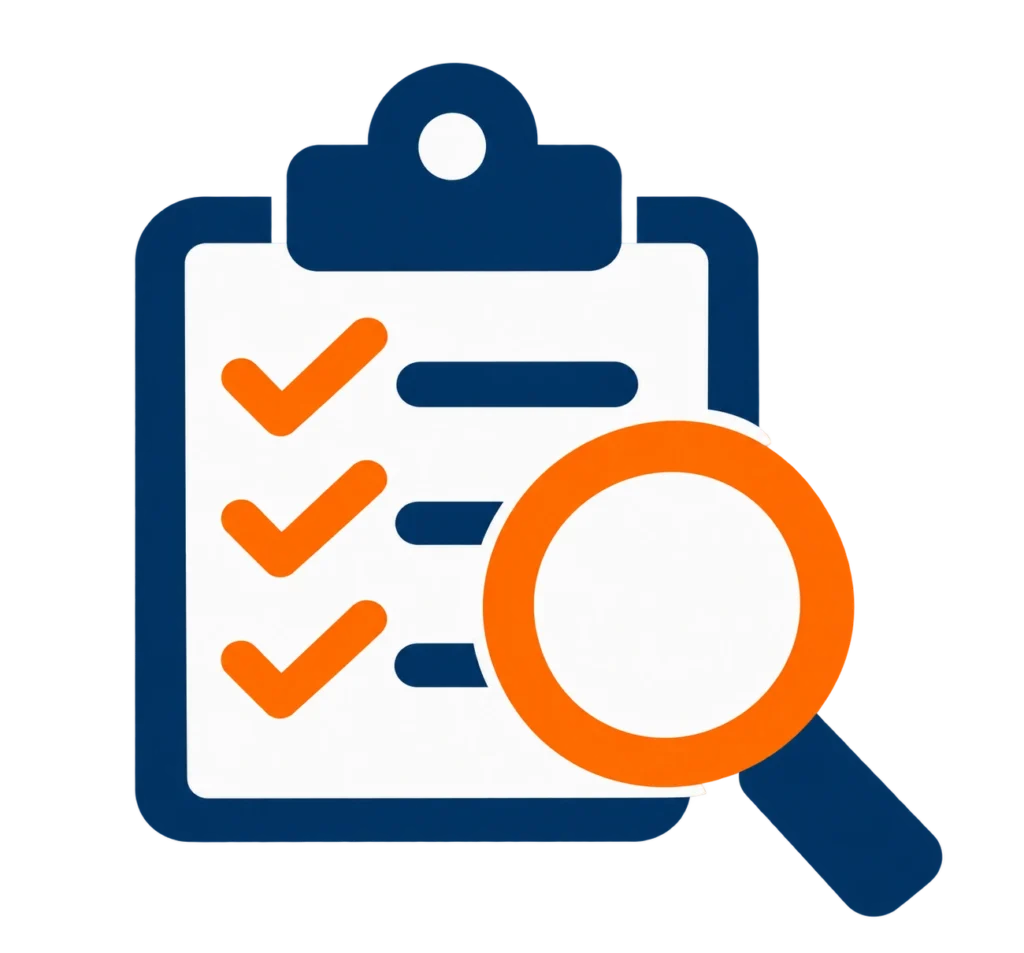 Battery inspection icon representing initial equipment inspection