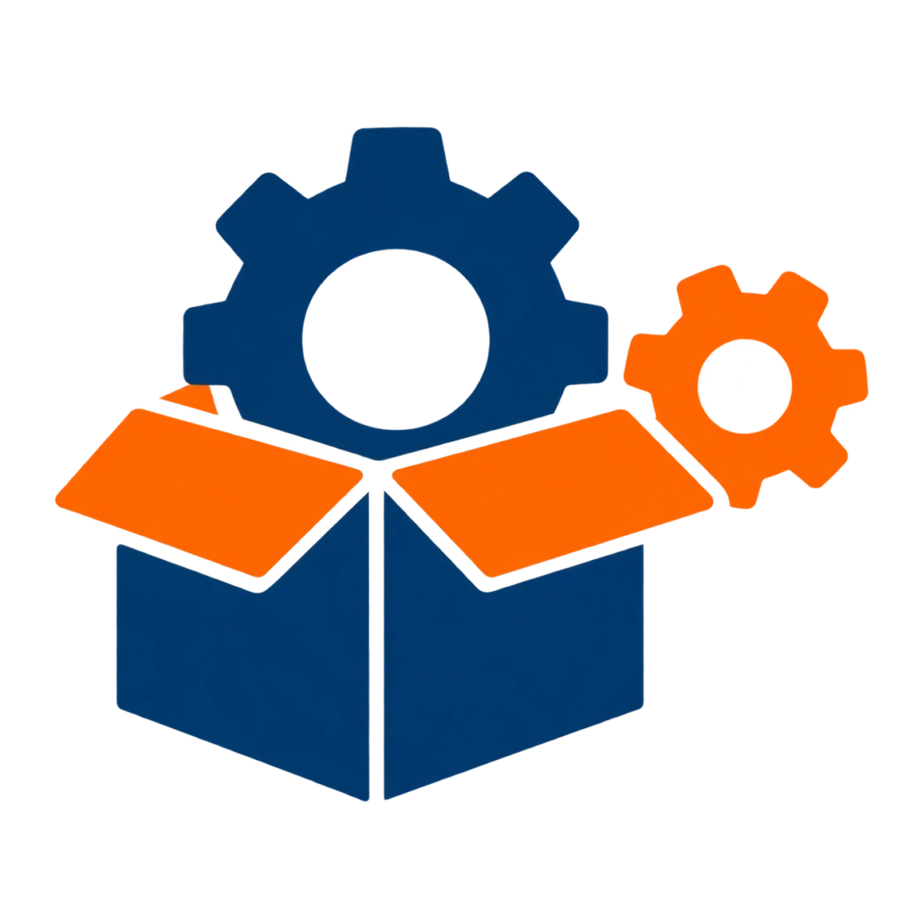 Open box with gears representing replacement parts availability